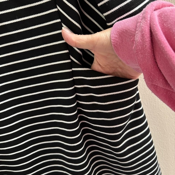 Lane Bryant Black and White Striped Pocket Shift Dress 3/4 Sleeve Size 14/16 - Picture 2 of 4